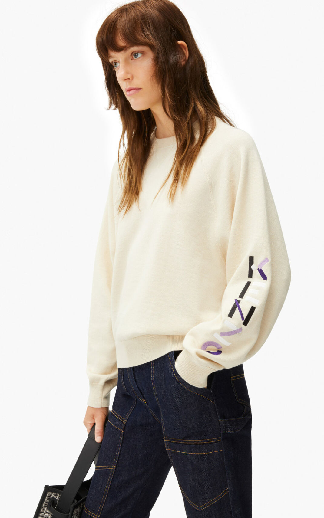 Jerseys Kenzo The Invierno Capsule Logo Mujer Blancas ZRA125360